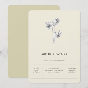 Convites Casamento de Primavera Narcisos Simples Minimalist
