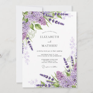 Convites Casamento de Primavera Perfumado com Lavanda