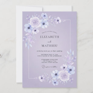 Convites Casamento de Primavera Poético Lavanda