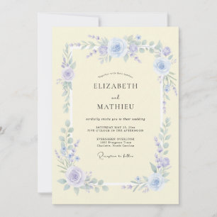 Convites Casamento de Primavera Refined Periwinkle