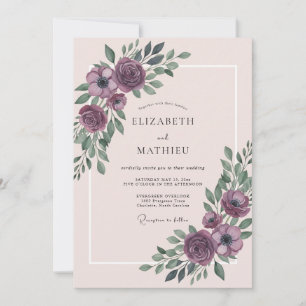 Convites Casamento de Primavera Refined Plum