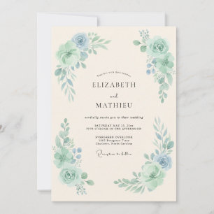 Convites Casamento de Primavera Refined Verde Menta