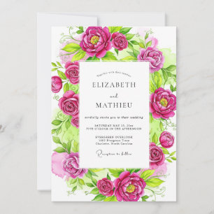 Convites Casamento de Primavera Vibrante Magenta