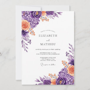 Convites Casamento de Primavera Violeta e Luxuriante
