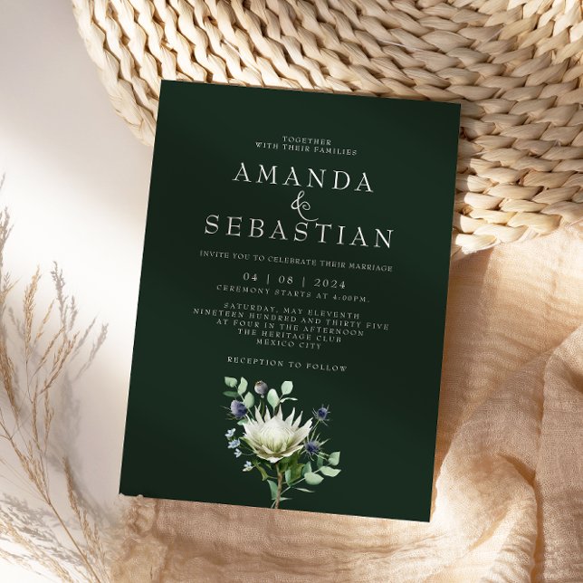 Convites Casamento De Proteína De Buquê Floral De Inverno (Criador carregado)