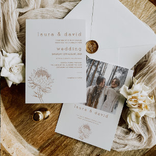 Convites Casamento de Proteína Desenhada por Linha Minimali