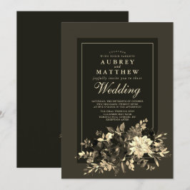 Convites Casamento de Pulverização Floral Seca Terrestre, S