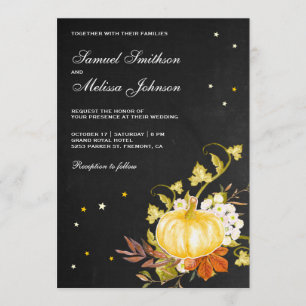 Convites Casamento de Pumpkin de outono de outono Russo Vin