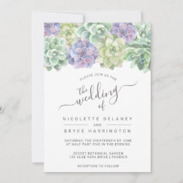 Convites Casamento De Púrpura Botânica Suculente