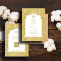 Casamento de QR Muçulmano e Ouro Real Damask