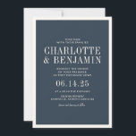 Convites Casamento de Quadro de Fronteira Azul Formal Elega<br><div class="desc">Convite para Casamento de Quadro de Fronteira Azul de Marinho Legal Elegante Clássico</div>