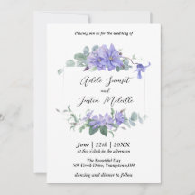 Casamento de quadro Elegante periwinkle clematis