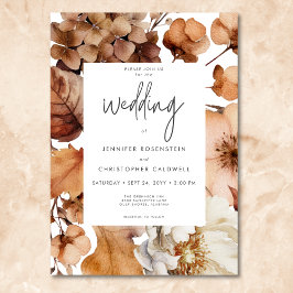 Convites Casamento de Quadro Floral Neutro de Queda Moderna