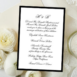 Convites Casamento de Quadro Formal Branco e Preto do Monog