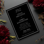 Convites Casamento de Quadro Negro Formal Clássico Elegante<br><div class="desc">Elegante Clássico Formal Negro Quadro Branco Modelo de Convite para Casamento</div>