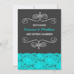 Convites Casamento de Quadro Negro Vintage Hot Dang