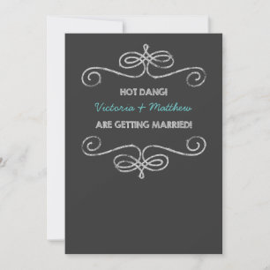 Convites Casamento de Quadro Negro Vintage Hot Dang