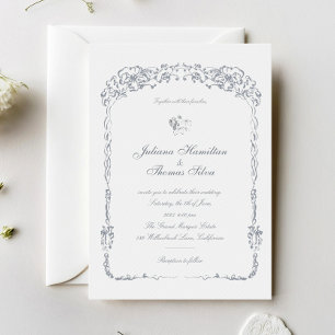 Convites Casamento de Quadro Ornamentado Barroco Elegante
