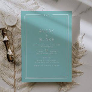 Convites Casamento de Quadro Verde Mint Minimalista AVERY