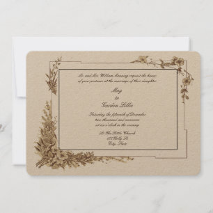 Convites Casamento de Quadros de Arte Botânica Floral da Er