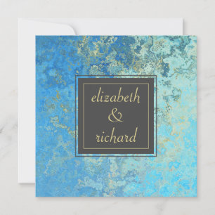 Convites Casamento de Quartz Azul Elegante