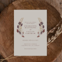 Casamento de Queda Dusty Rust Trigo Trigo Floral A