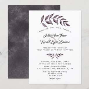 Convites Casamento de Ramificações de Tinta de Aquarela Min