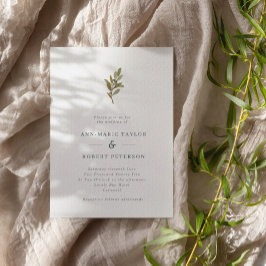 Convites Casamento de Ramo de Oliva Russo Minimalista