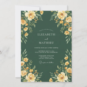 Convites Casamento de Ranúnculo de Eucalipto Dourado Flores