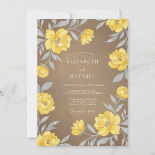 Convites Casamento de Ranúnculo de Eucalipto Dourado-Toupei