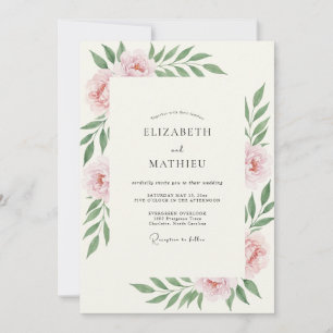 Convites Casamento de Ranúnculo Eucalipto Coral Salvia