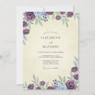 Convites Casamento de Ranúnculo Eucalipto Creme Antigo Amei