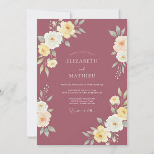 Convites Casamento de Ranúnculo Eucalipto Creme Bege Suave