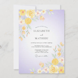 Convites Casamento de Ranúnculo Eucalipto Dourado Lavanda