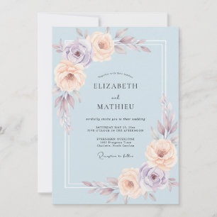 Convites Casamento de Ranúnculo Eucalipto em Mauve Silencia