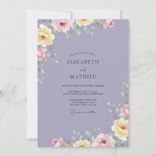 Convites Casamento de Ranúnculo Eucalipto Lavanda