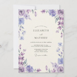 Convites Casamento de Ranúnculo Eucalipto Periwinkle Ametis