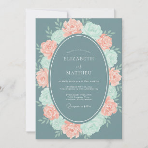 Convites Casamento de Ranúnculo Safira Slate Salvia