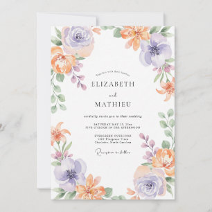 Convites Casamento de Ranunculus Ameixa Dourada Suave Eucal