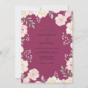 Convites Casamento de Ranunculus com Aquarela de Frutas