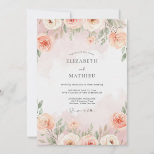 Convites Casamento de Ranunculus de Damasco Macio com Eucal