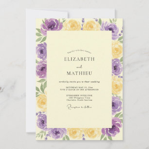 Convites Casamento de Ranunculus Eucalipto Amarelo Ámbar