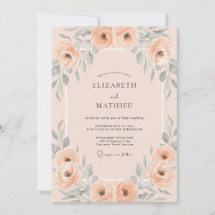 Convites Casamento de Ranunculus Eucalipto Damasco