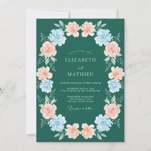 Convites Casamento de Ranunculus Eucalipto Damasco Esmerald