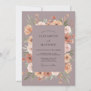Convites Casamento de Ranunculus Eucalipto Damasco Malva