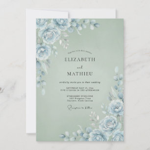 Convites Casamento de Ranunculus Eucalipto Prata Gelado