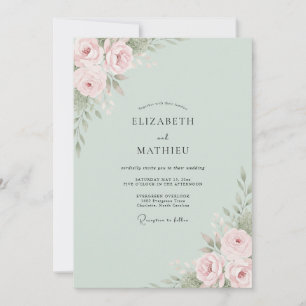 Convites Casamento de Ranunculus Eucalipto Salvia Rubor
