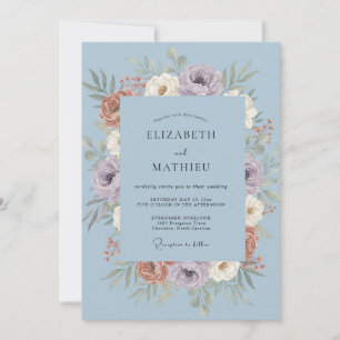 Convites Casamento de Ranunculus Eucalypto Cornflower Empoe