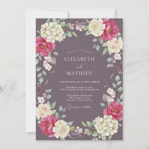 Convites Casamento de Ranunculus Orchid Cinza