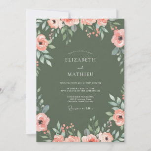 Convites Casamento de Ranunculus Peach Moss